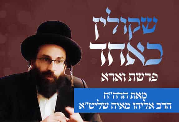 שקולין כאחד – מאמר לפרשת וארא – מאת הרה"ח הרב אליהו מאיה שליט"א