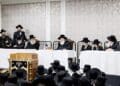 הרה"ח ר' אברהם בוים שליט"א במעמד קבלת פנים בארה"ב להרה"צ ראש הישיבה רבי שאול אלתר שליט"א